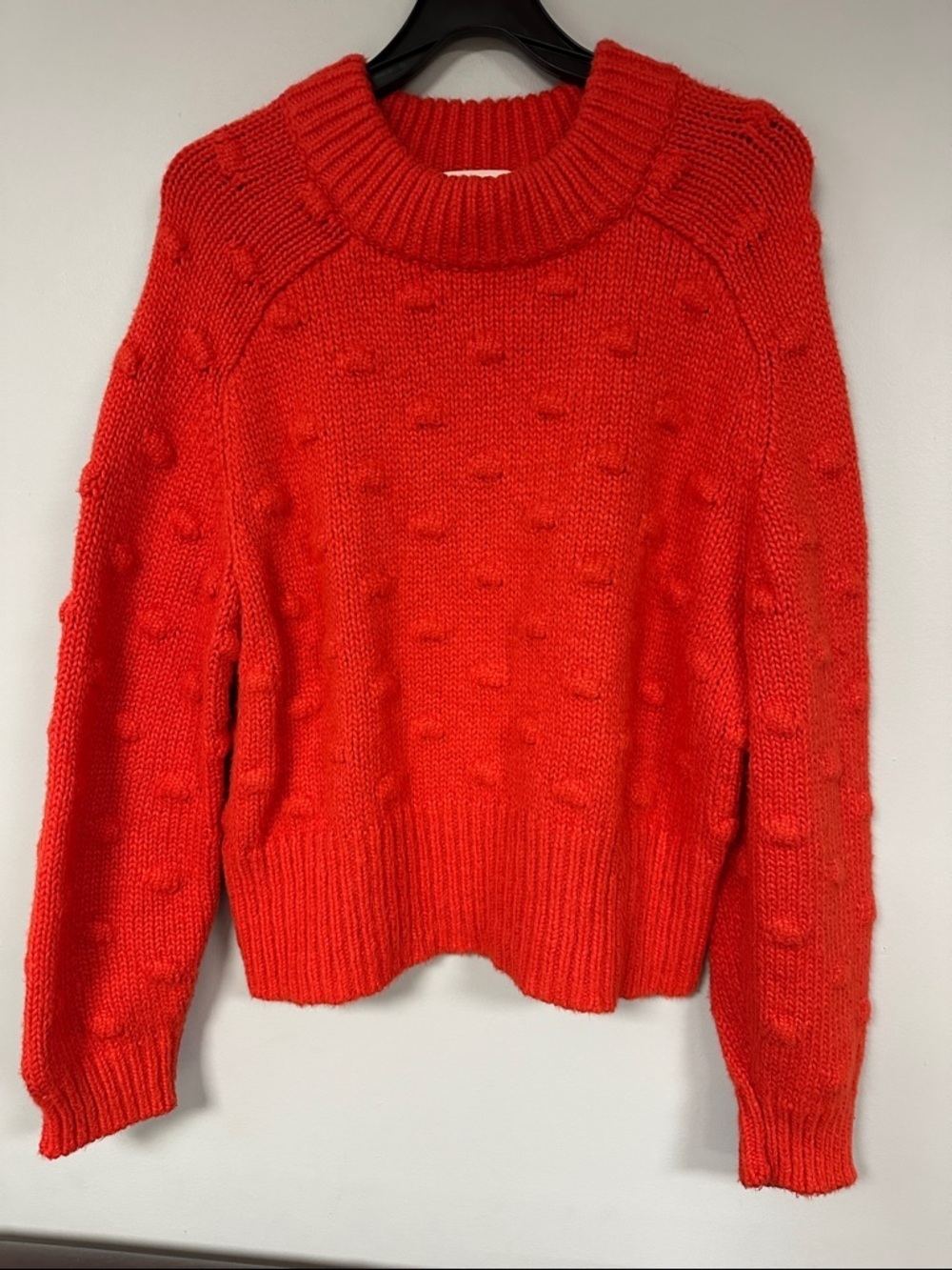 Universal Thread beautiful orange patterned knit cotton pullover sweater, L EUC!